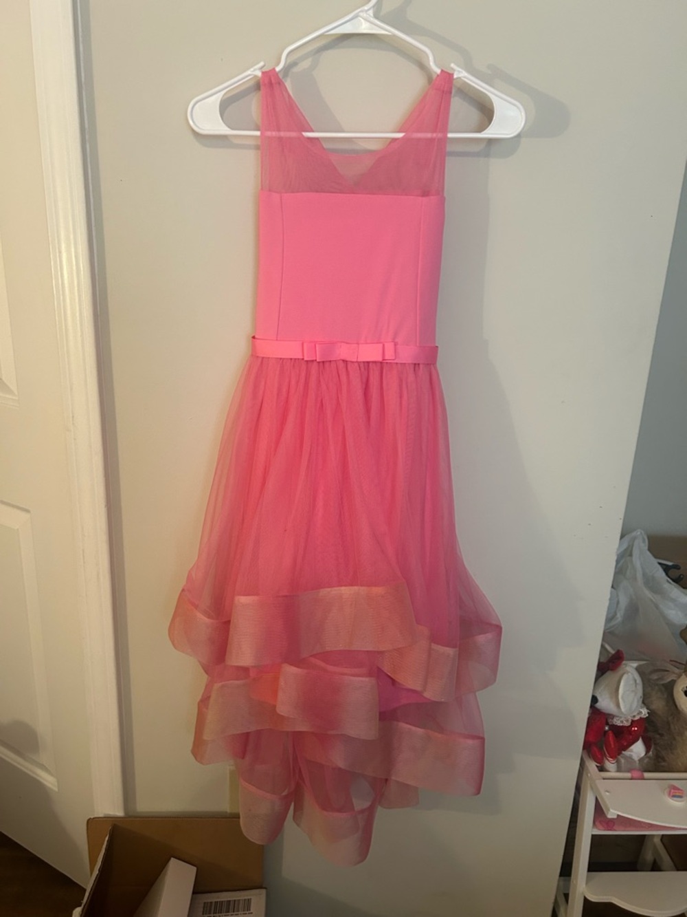 Bonnie Jean Pink High-Low Tulle Formal Dress
